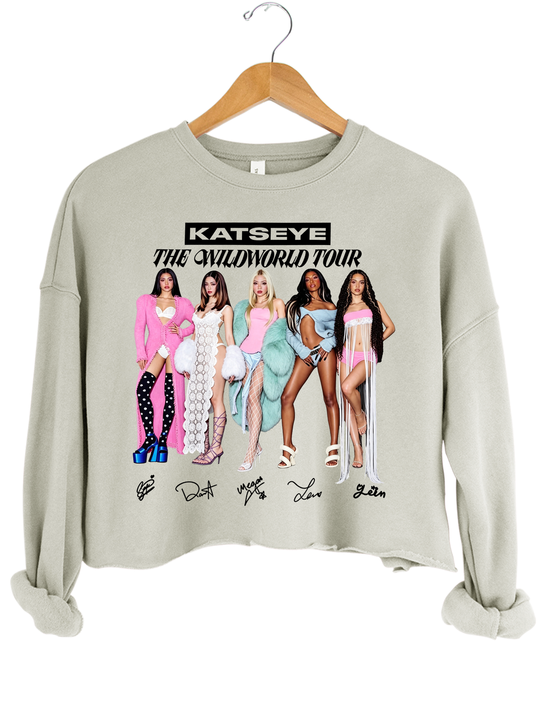 KATSEYE Girls 2026 World Tour Crop Sweatshirt - Gray
