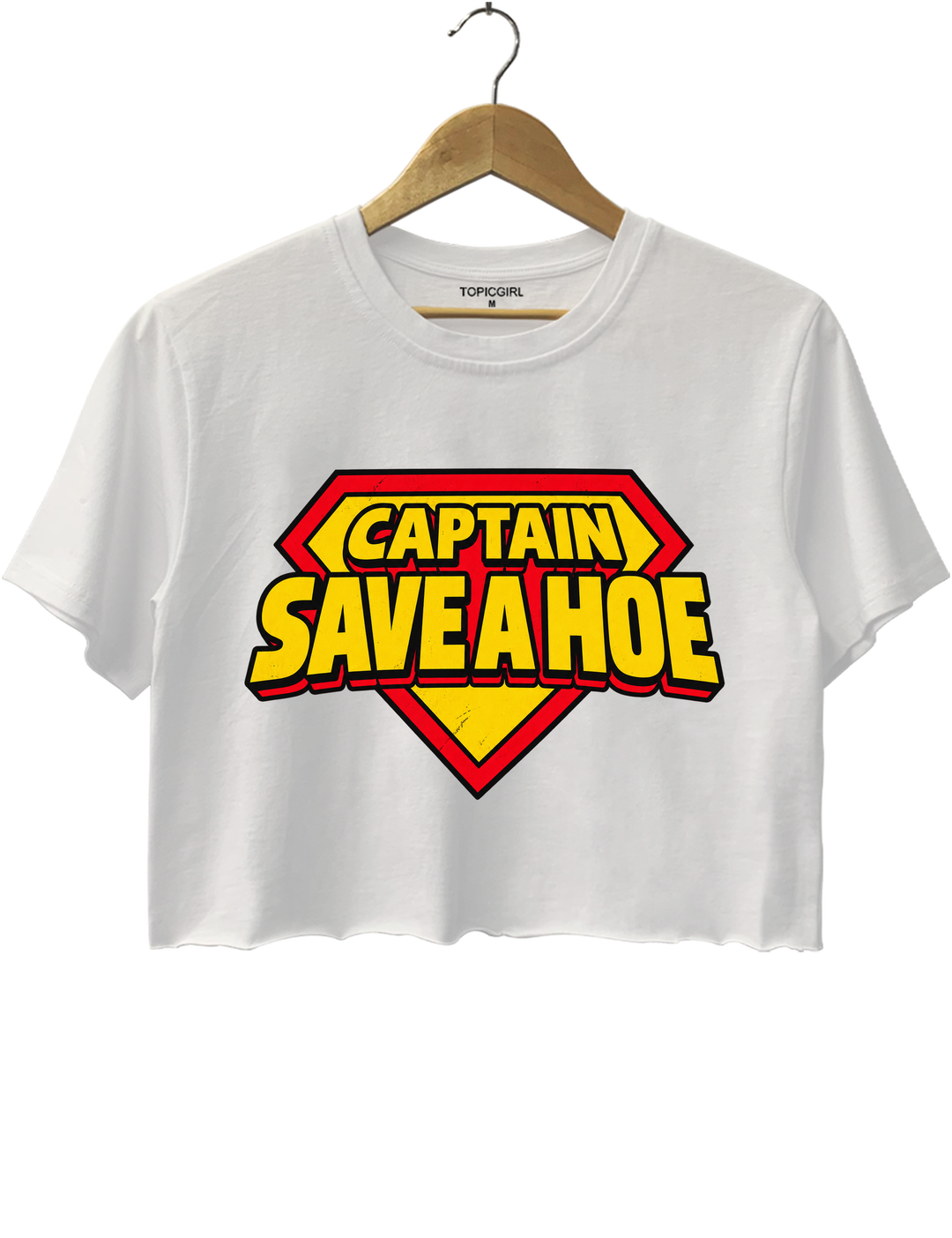 Captain Save A Hoe Crop Top - White