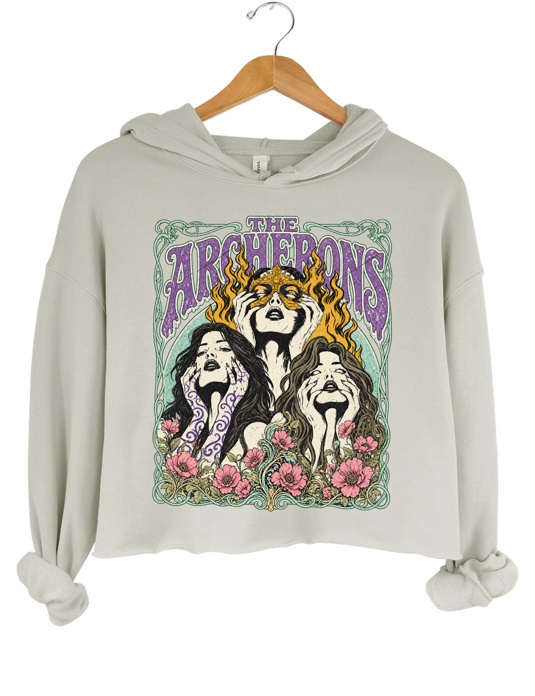 ACOTAR Archeron Sisters Crop Hoodie - Gray