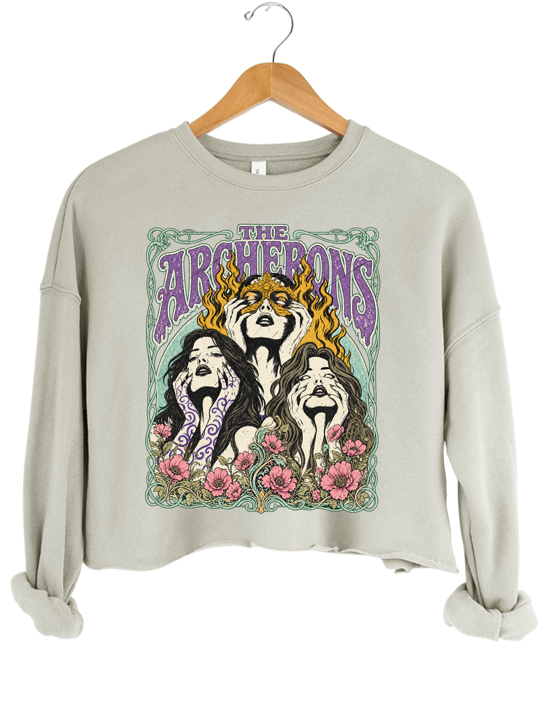 ACOTAR Archeron Sisters Crop Sweatshirt - Gray