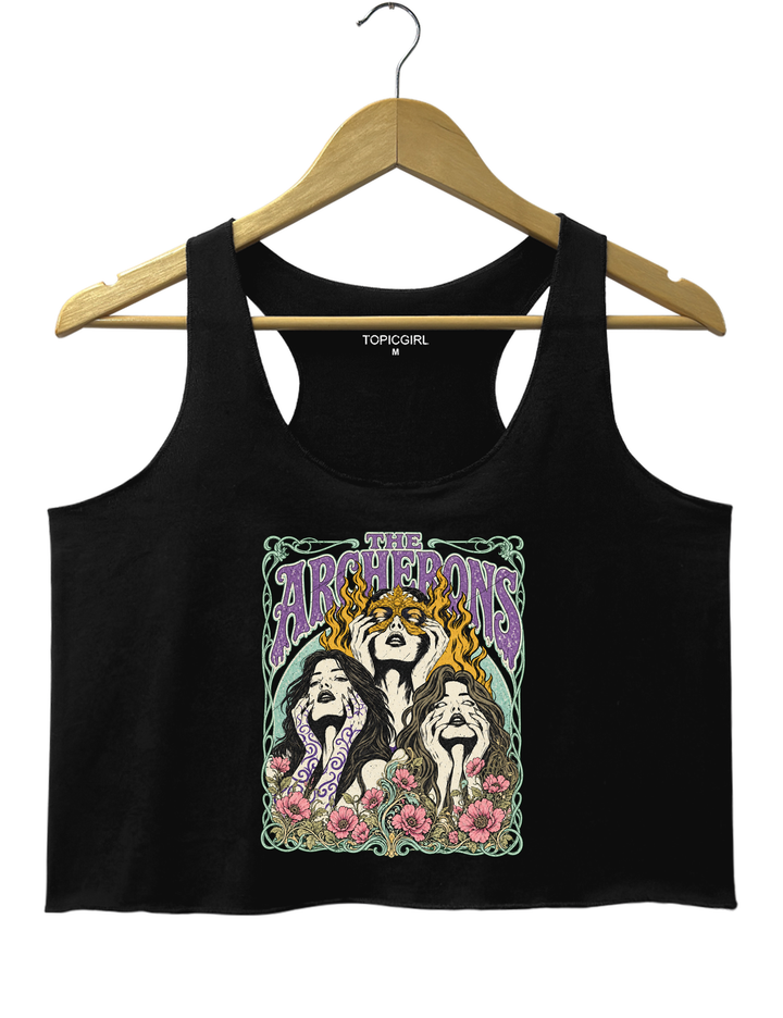 ACOTAR Archeron Sisters Crop Tank Top - Black