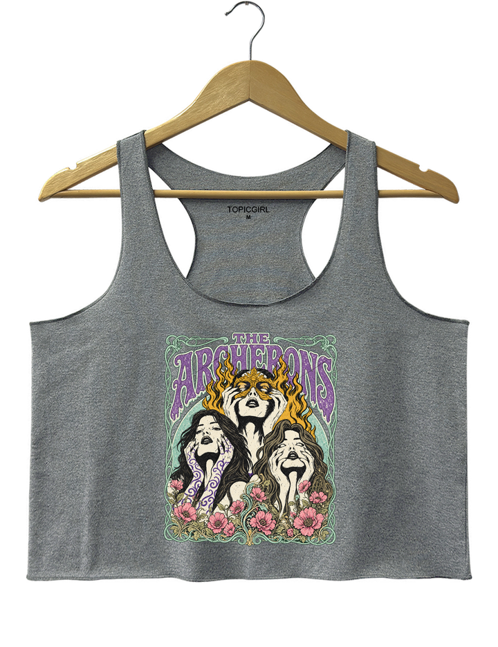 ACOTAR Archeron Sisters Crop Tank Top - Gray