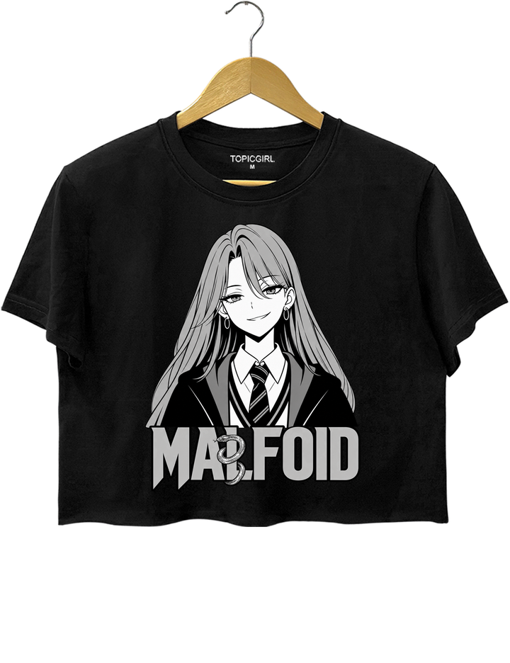 Slytherin Girl Malfoid Crop Top - Black