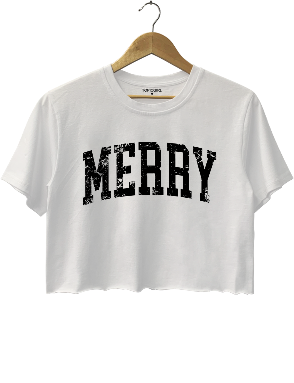 Retro Merry Crop Top - White