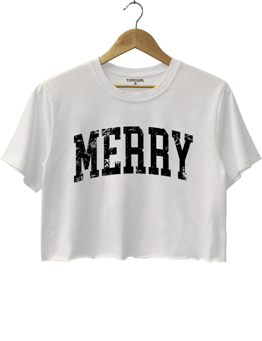 Retro Merry Crop Top - White