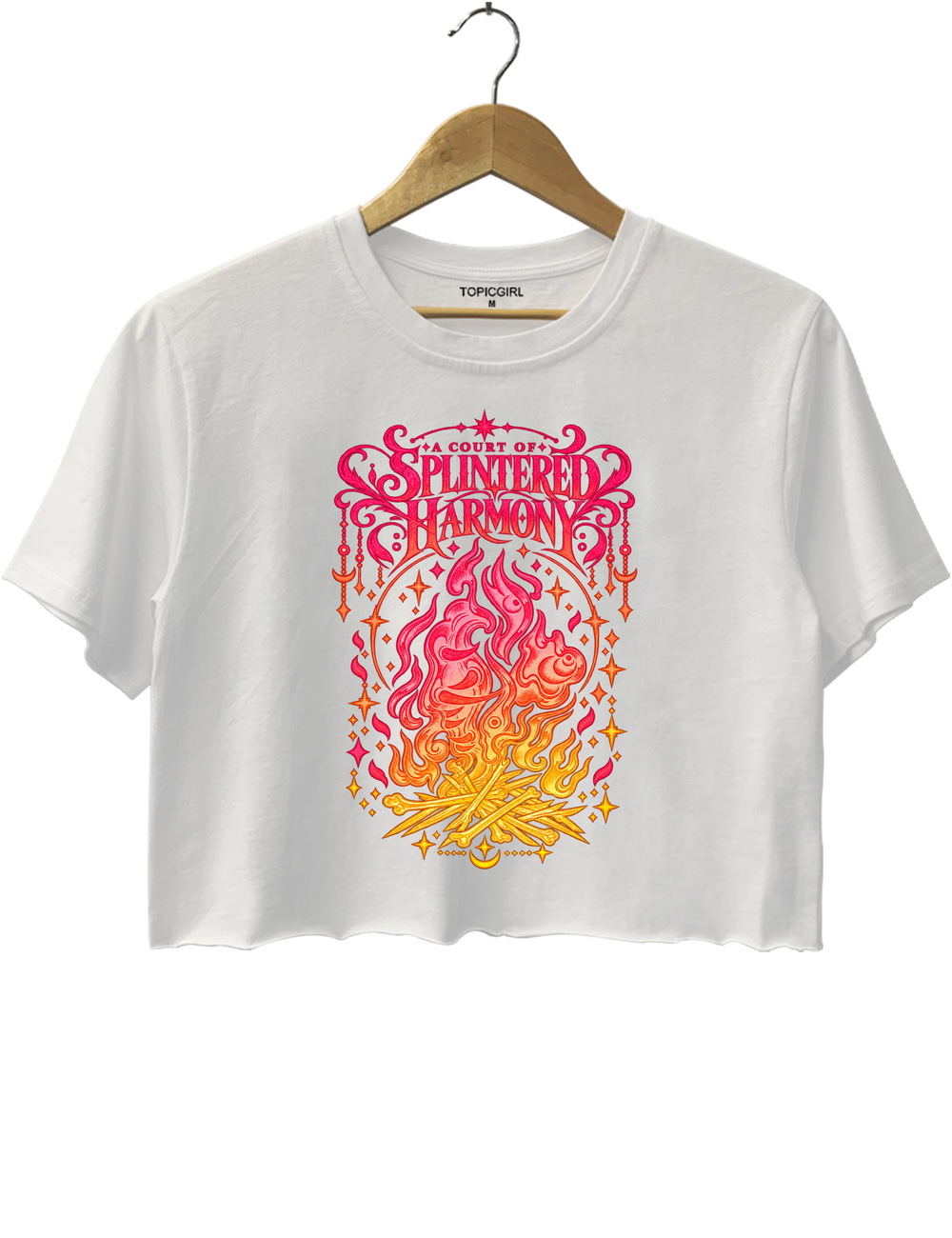 A Court Of Splintered Harmony Crop Top - White