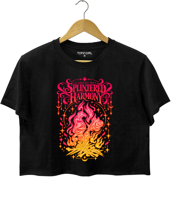 A Court Of Splintered Harmony Crop Top - Black