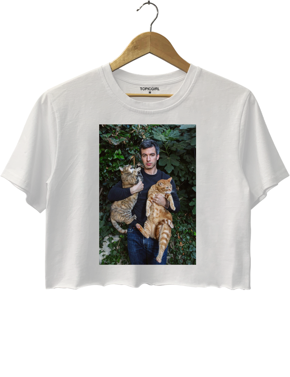 Nathan And His Kitties Crop Top - White