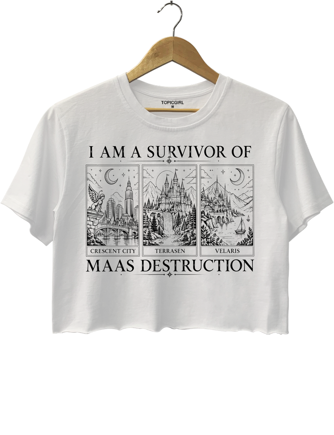 Survivor Of Maas Destruction Crop Top - White
