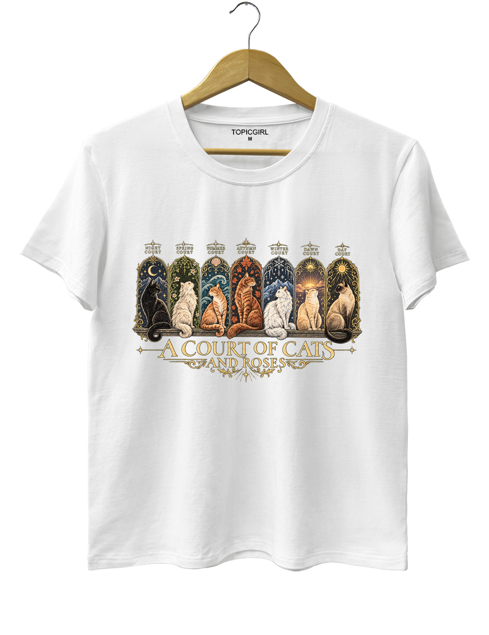 ACOTAR Inspired Cat Tee - White