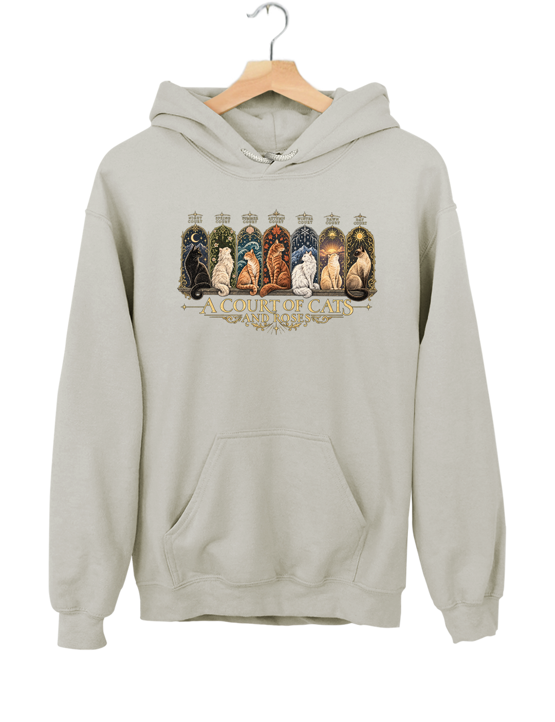 ACOTAR Inspired Cat Hoodie - Gray