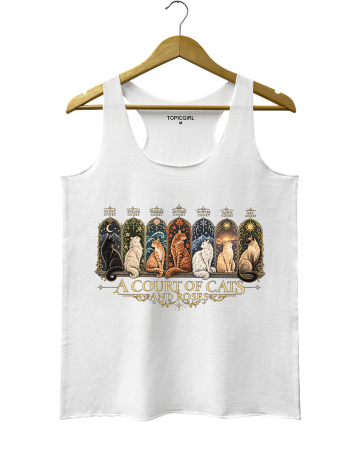 ACOTAR Inspired Cat Tank Top - White