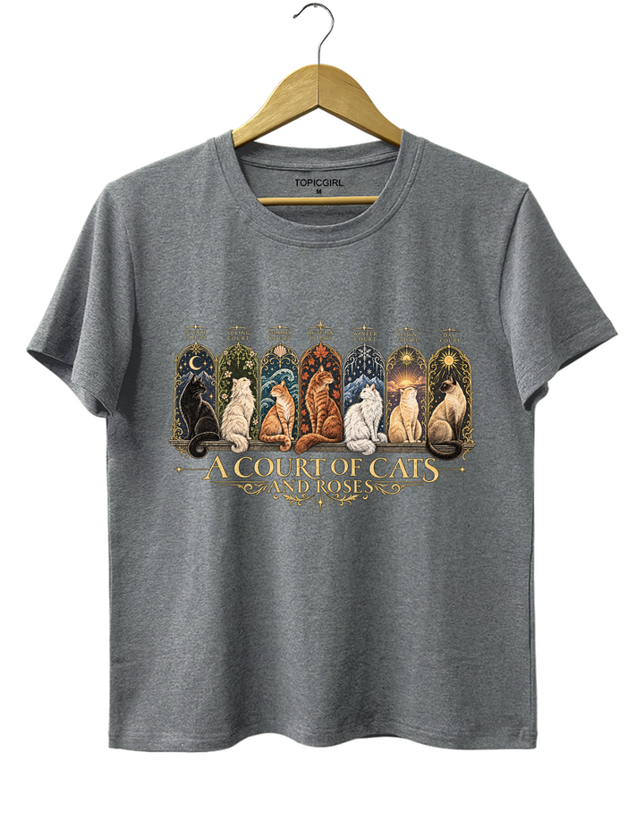 ACOTAR Inspired Cat Tee - Gray