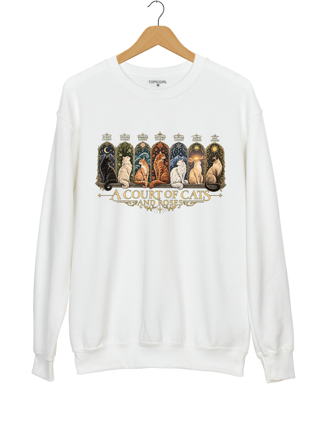 ACOTAR Inspired Cat Sweatshirt - White