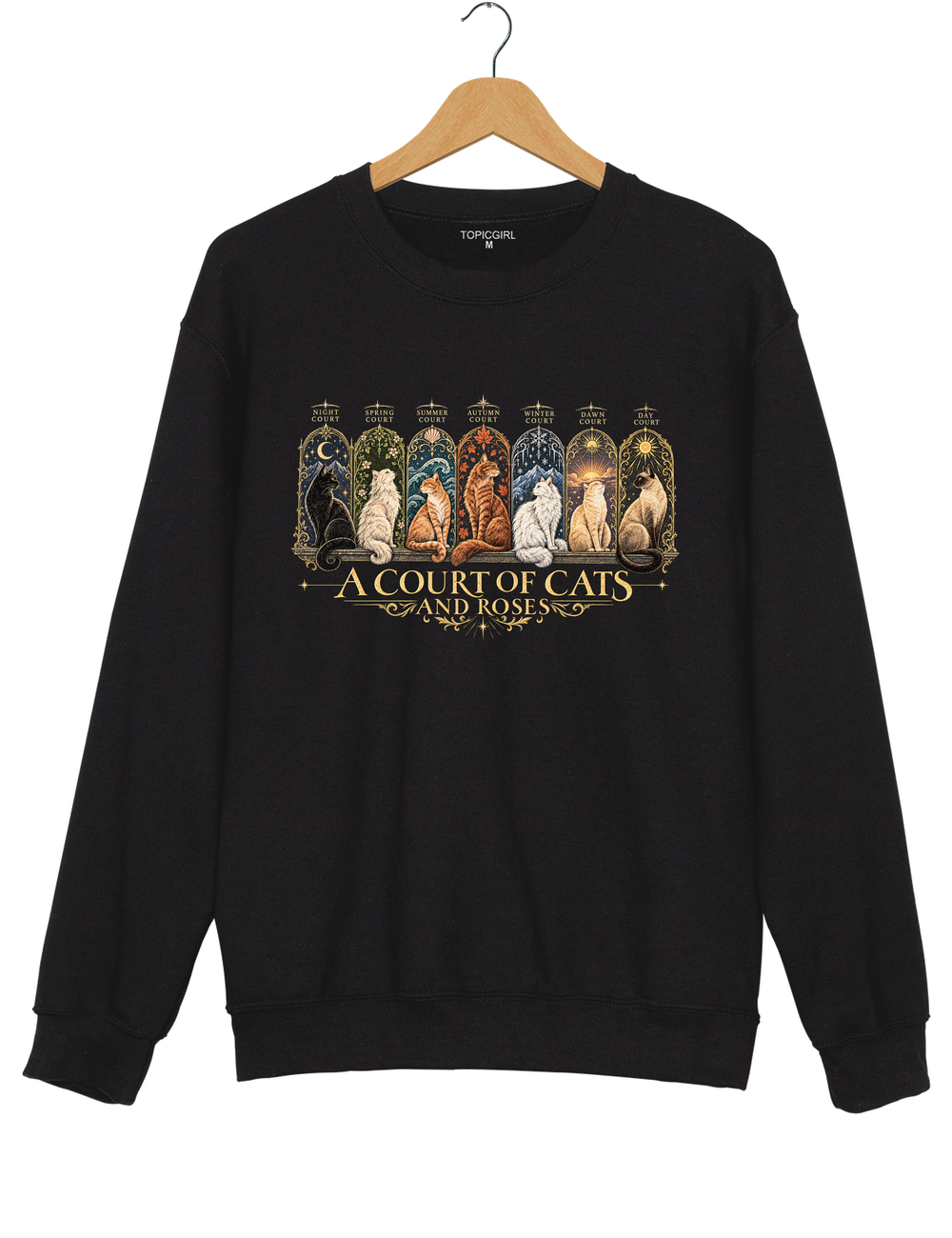 ACOTAR Inspired Cat Sweatshirt - Black