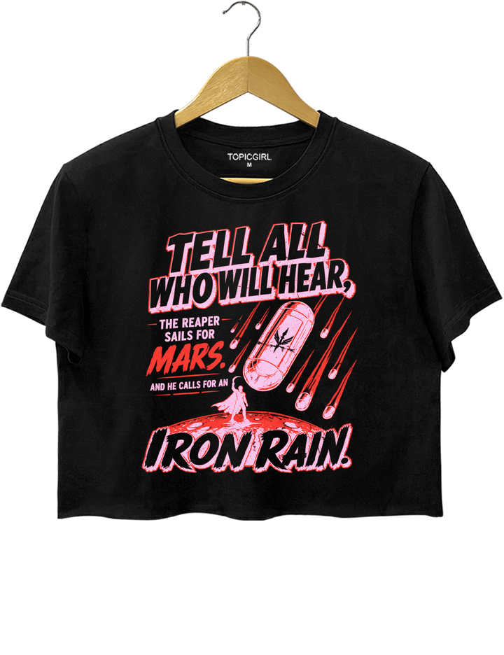 Red Rising IRON RAIN Crop Top - Black