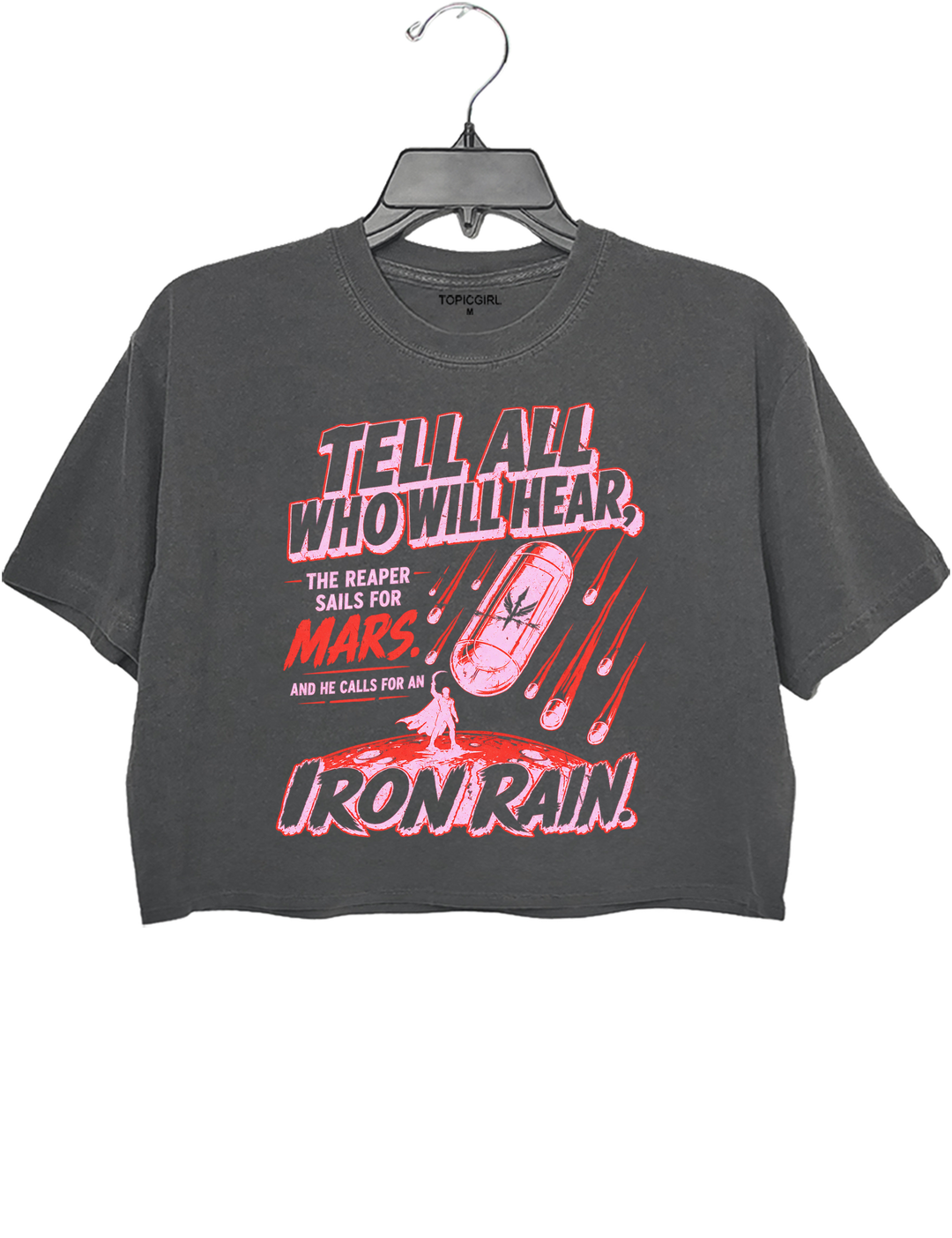 Red Rising IRON RAIN Crop Top - Gray