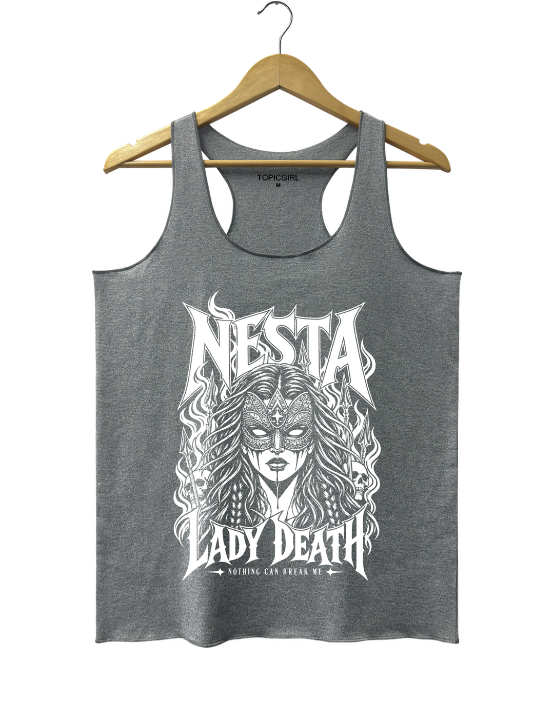 Nesta Archeron Valkyrie Acotar Tank Top - Gray