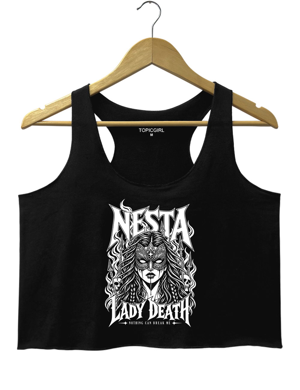 Nesta Archeron Valkyrie Acotar Crop Tank Top - Black