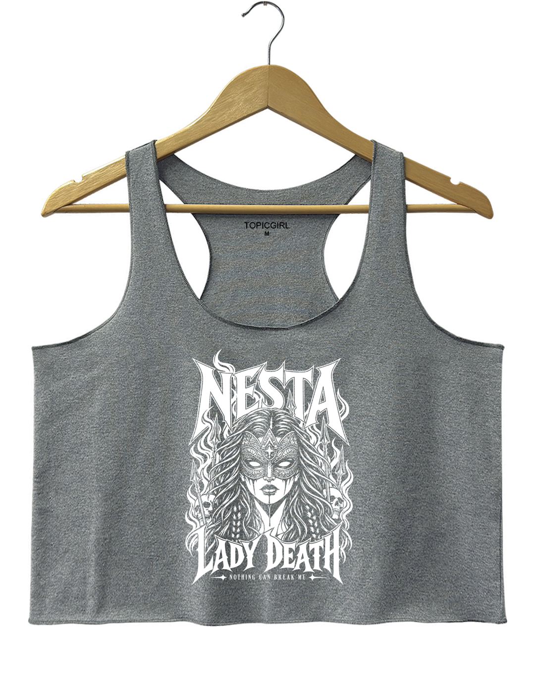 Nesta Archeron Valkyrie Acotar Crop Tank Top - Gray