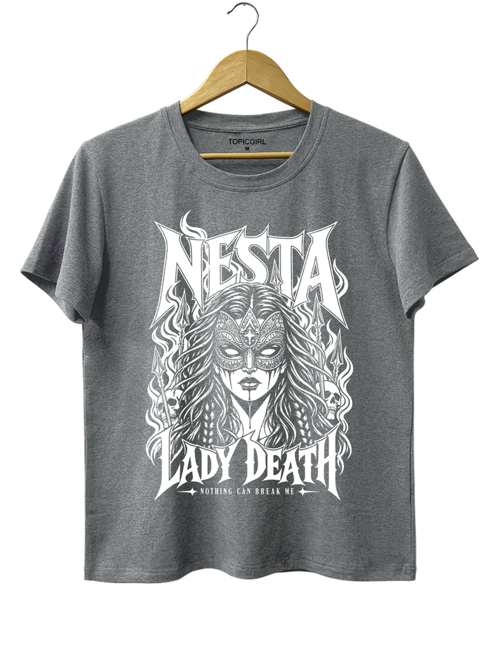 Nesta Archeron Valkyrie Acotar Tee - Gray