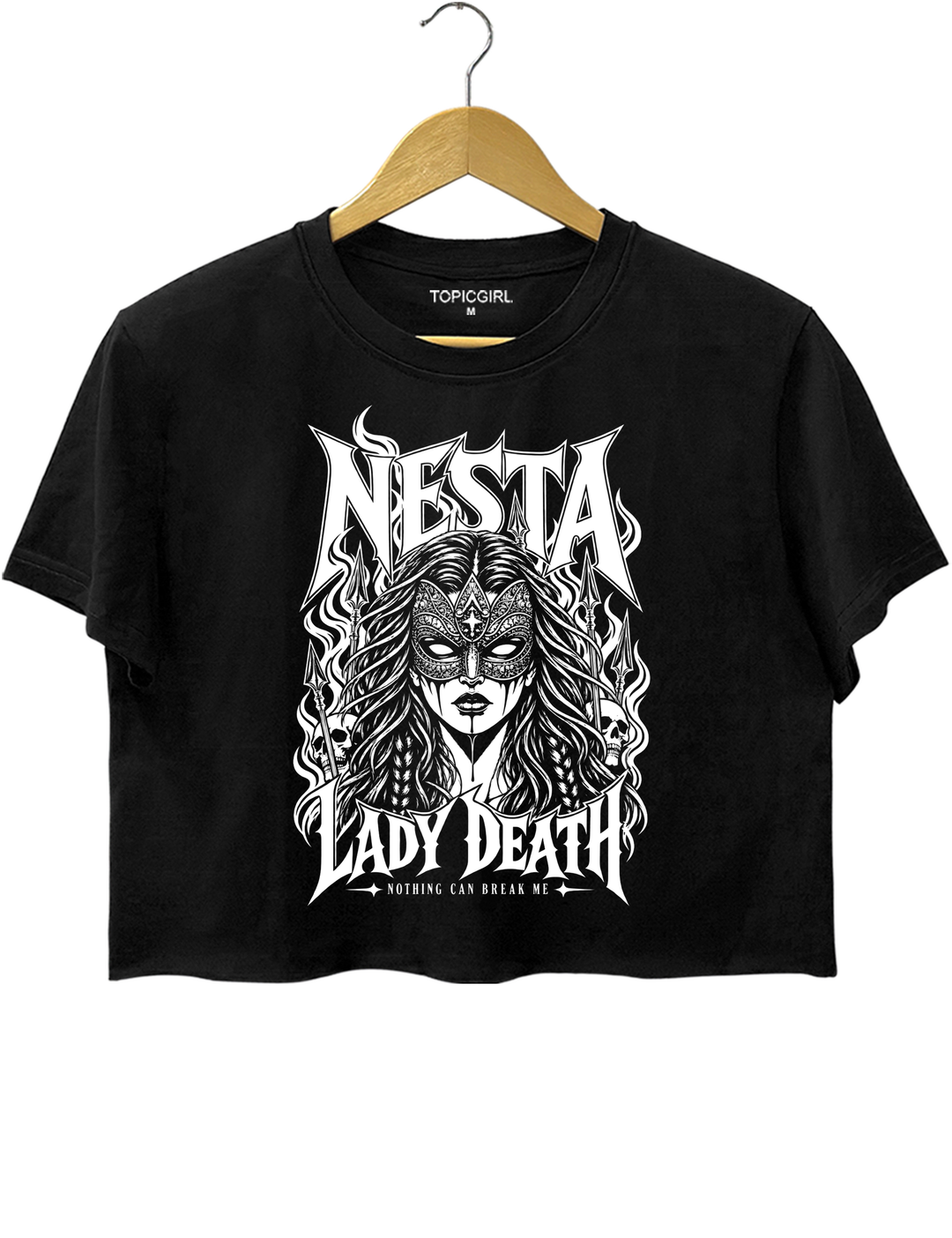 Nesta Archeron Valkyrie Acotar Crop Top - Black