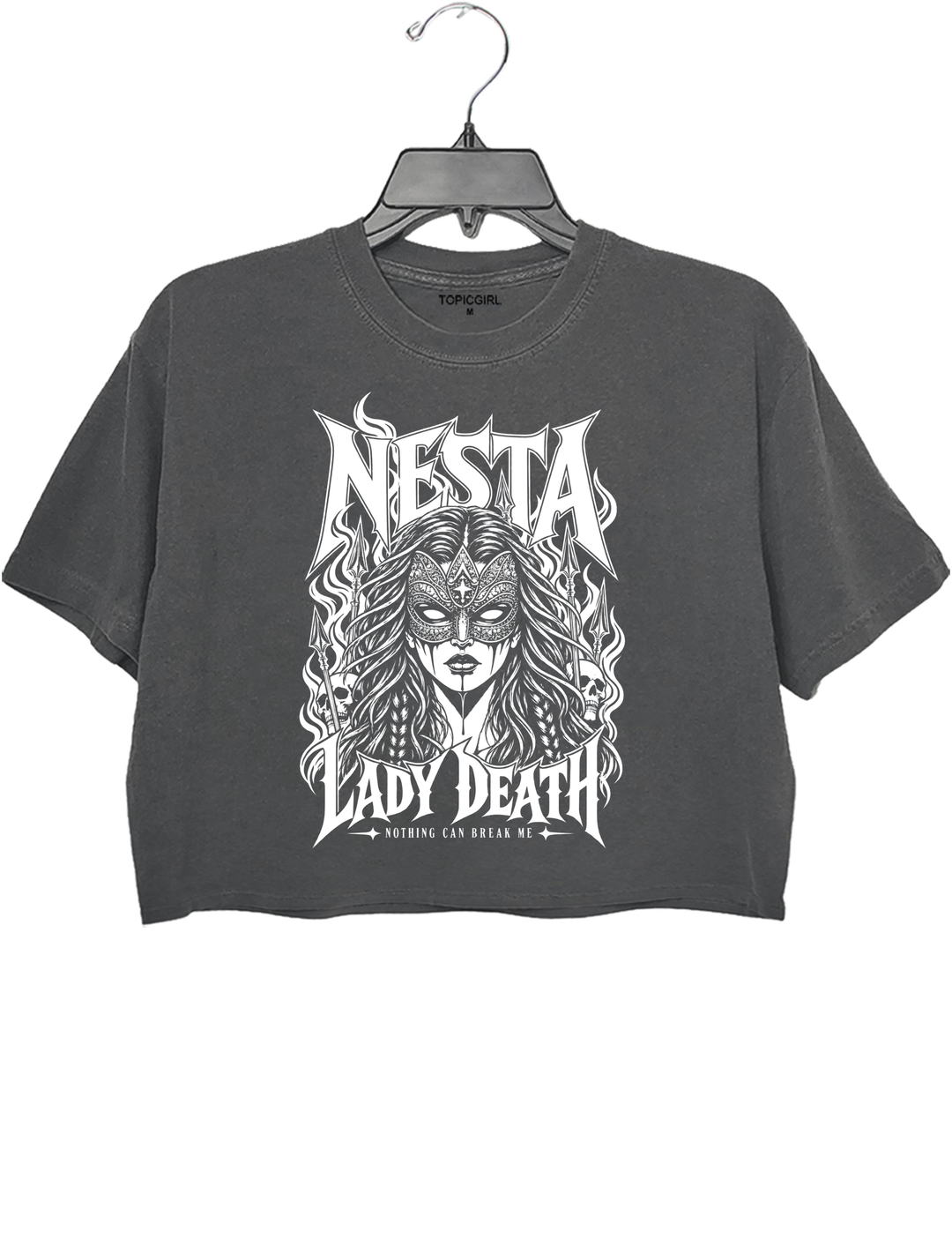 Nesta Archeron Valkyrie Acotar Crop Top - Gray