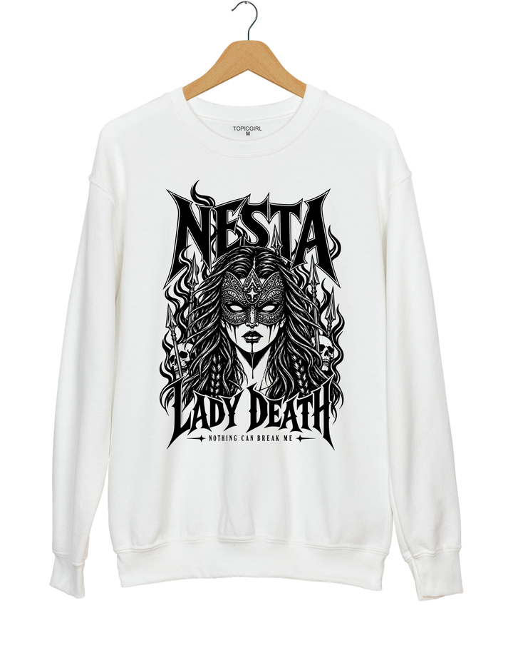 Nesta Archeron Valkyrie Acotar Sweatshirt - White