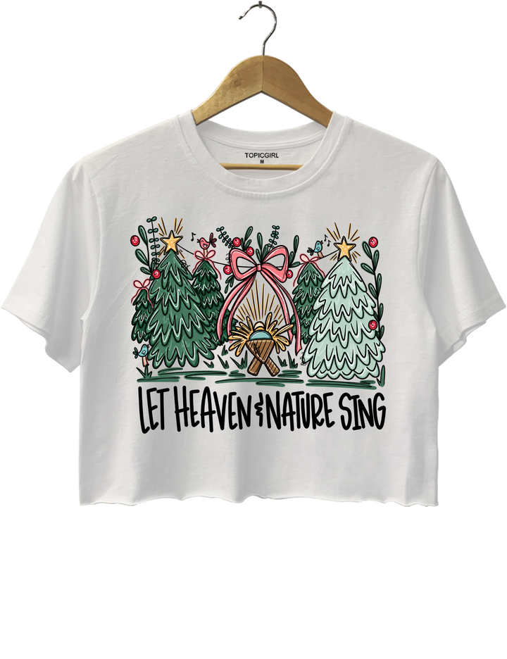 Let Heaven And Nature Sing Crop Top - White