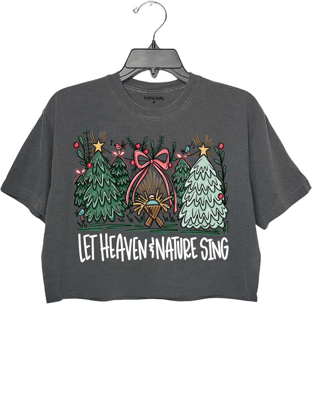 Let Heaven And Nature Sing Crop Top - Gray