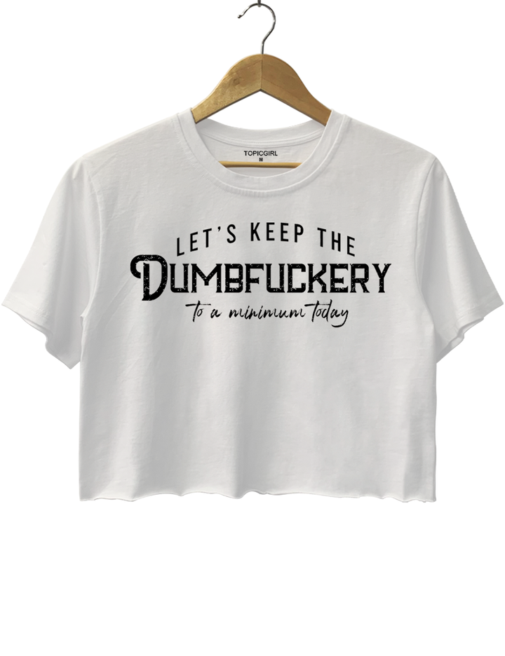 Let's Keep The Dumbfuckery To a Minimum Today Crop Top