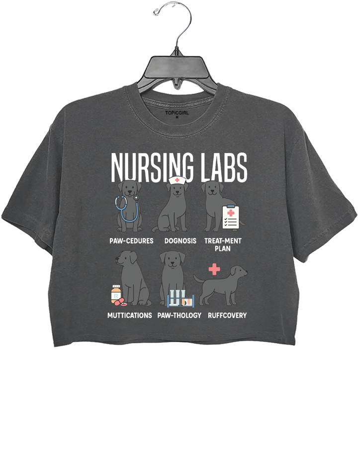 Black Lab Dogs Nursing Labs Crop Top
