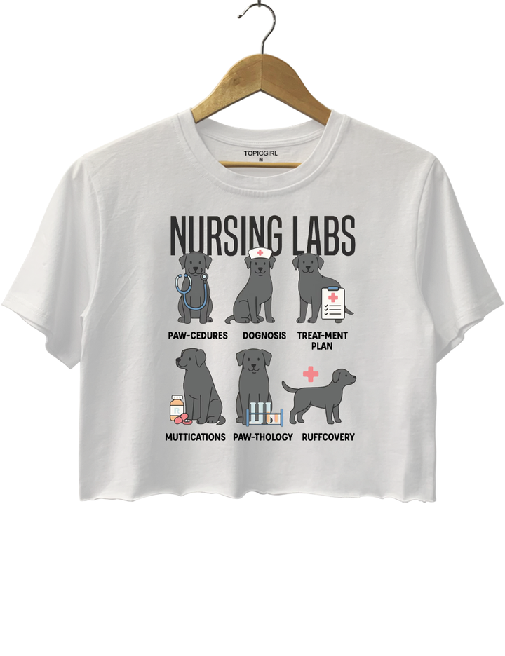 Black Lab Dogs Nursing Labs Crop Top