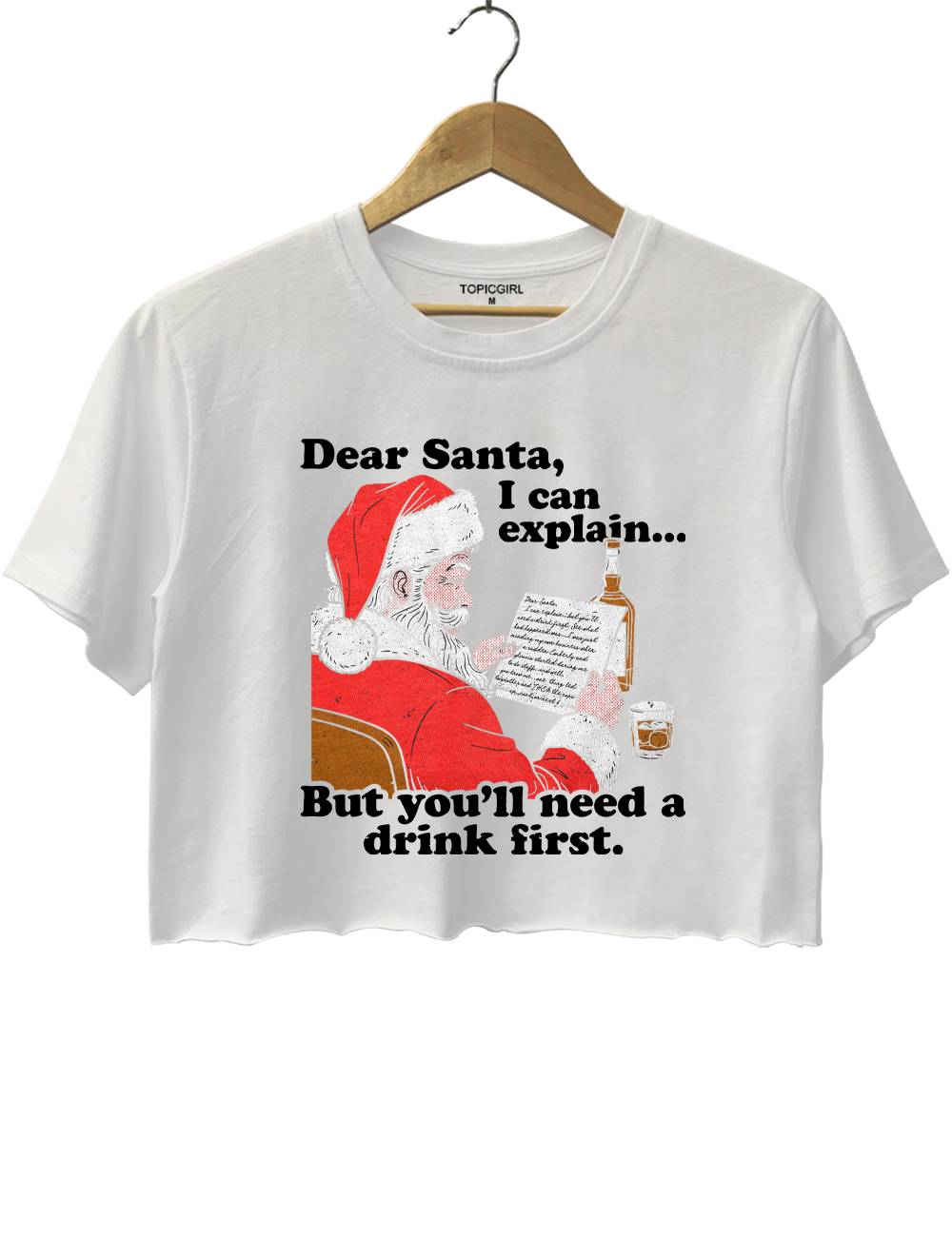 Dear Santa I Can Explain Crop Top