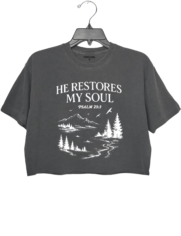 He Restore My Soul Crop Top