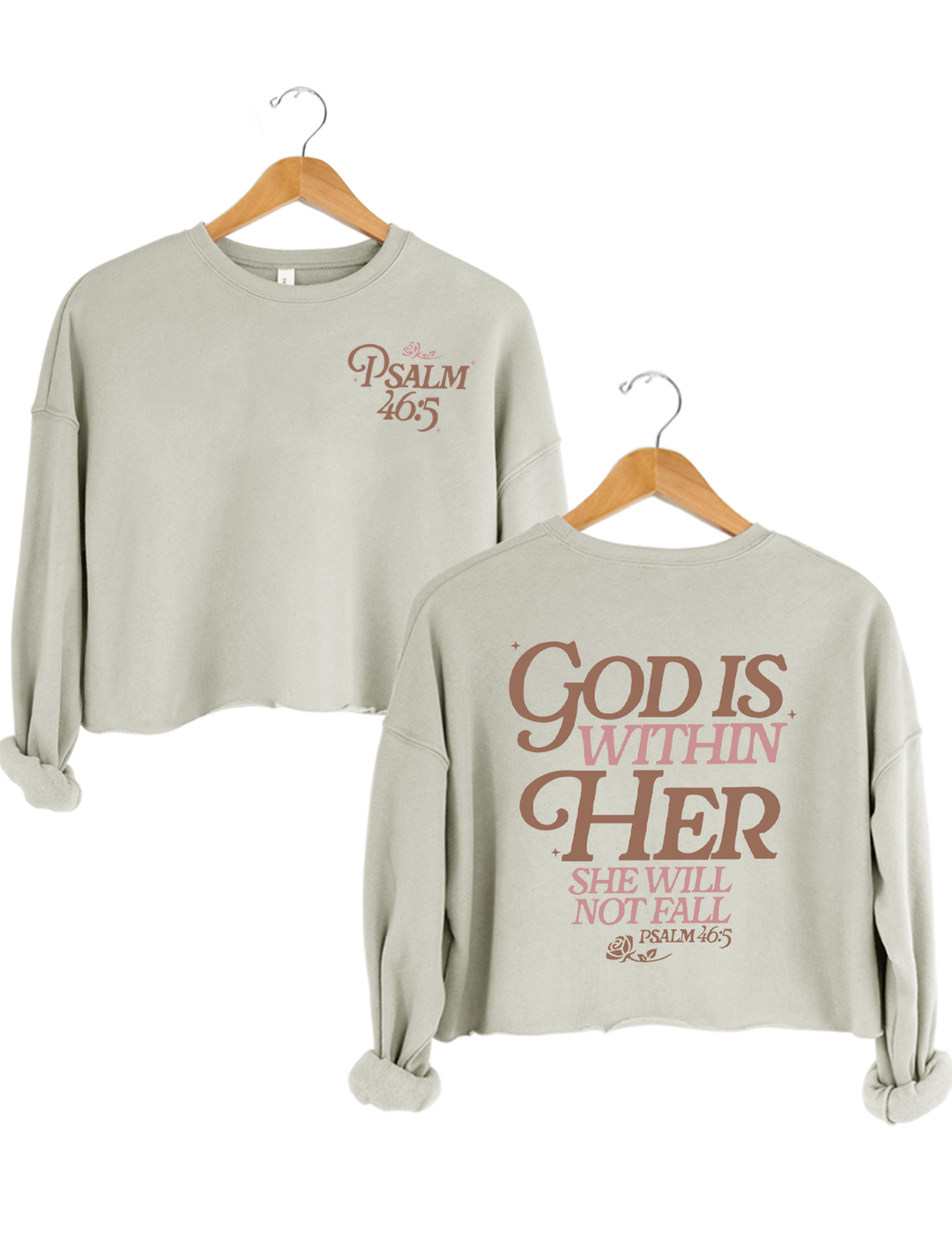 God Is Within Her Psalm 46:5 Crop Sweatshirt
