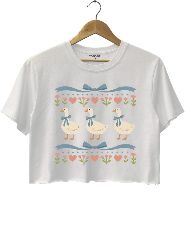 Valentine's Day Goose Crop Top