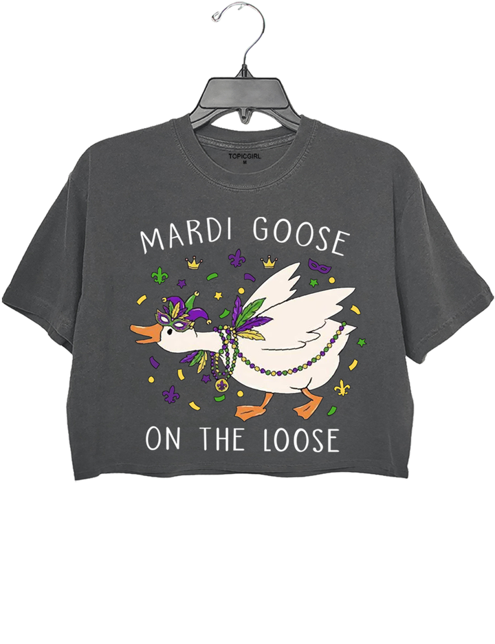 Mardi Goose On The Loose Crop Top
