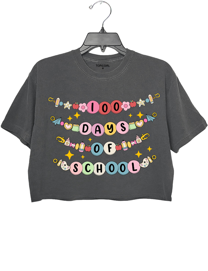 100 Days Of School Crop Top