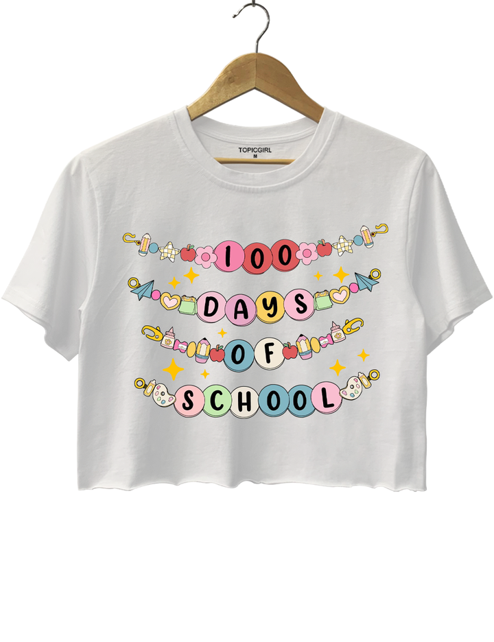100 Days Of School Crop Top