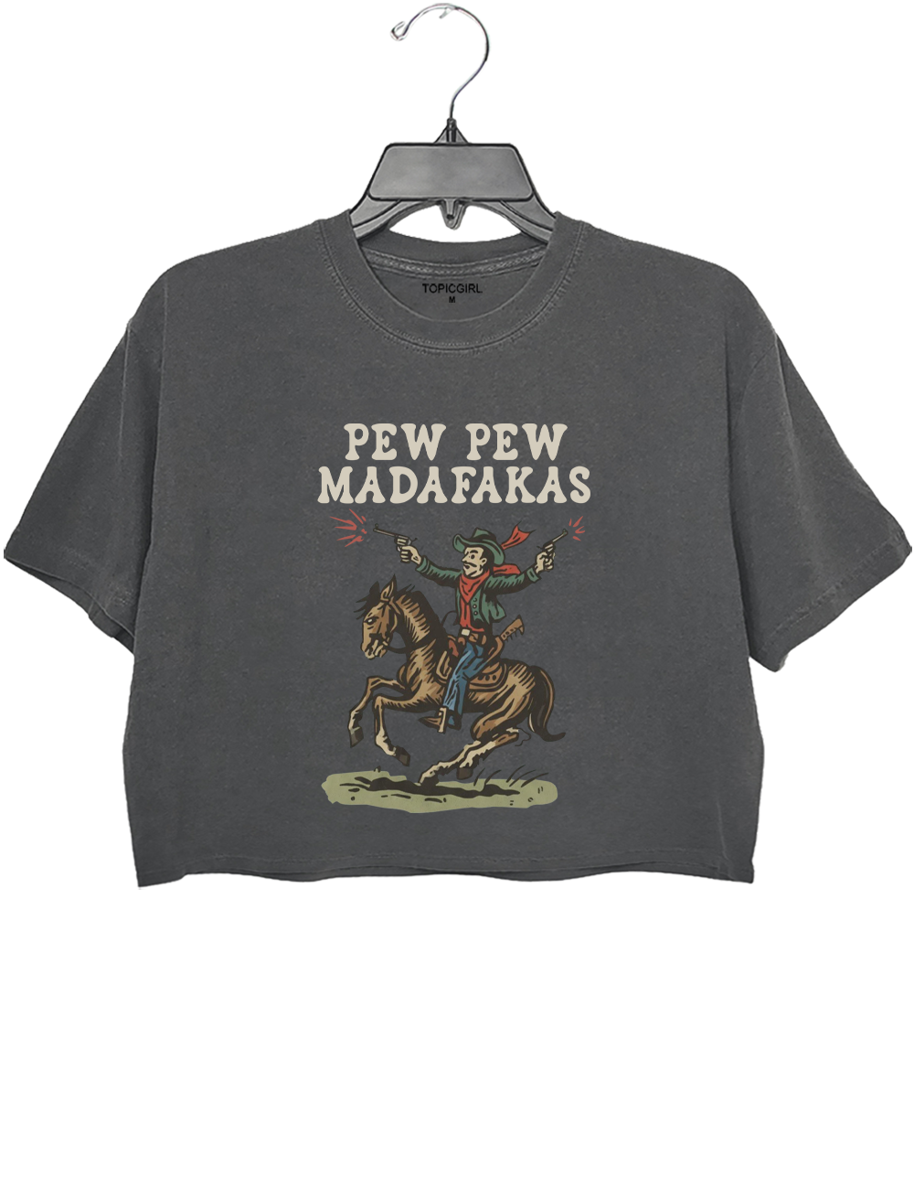 Retro Cowboy Pew Pew Madafakas Crop Top