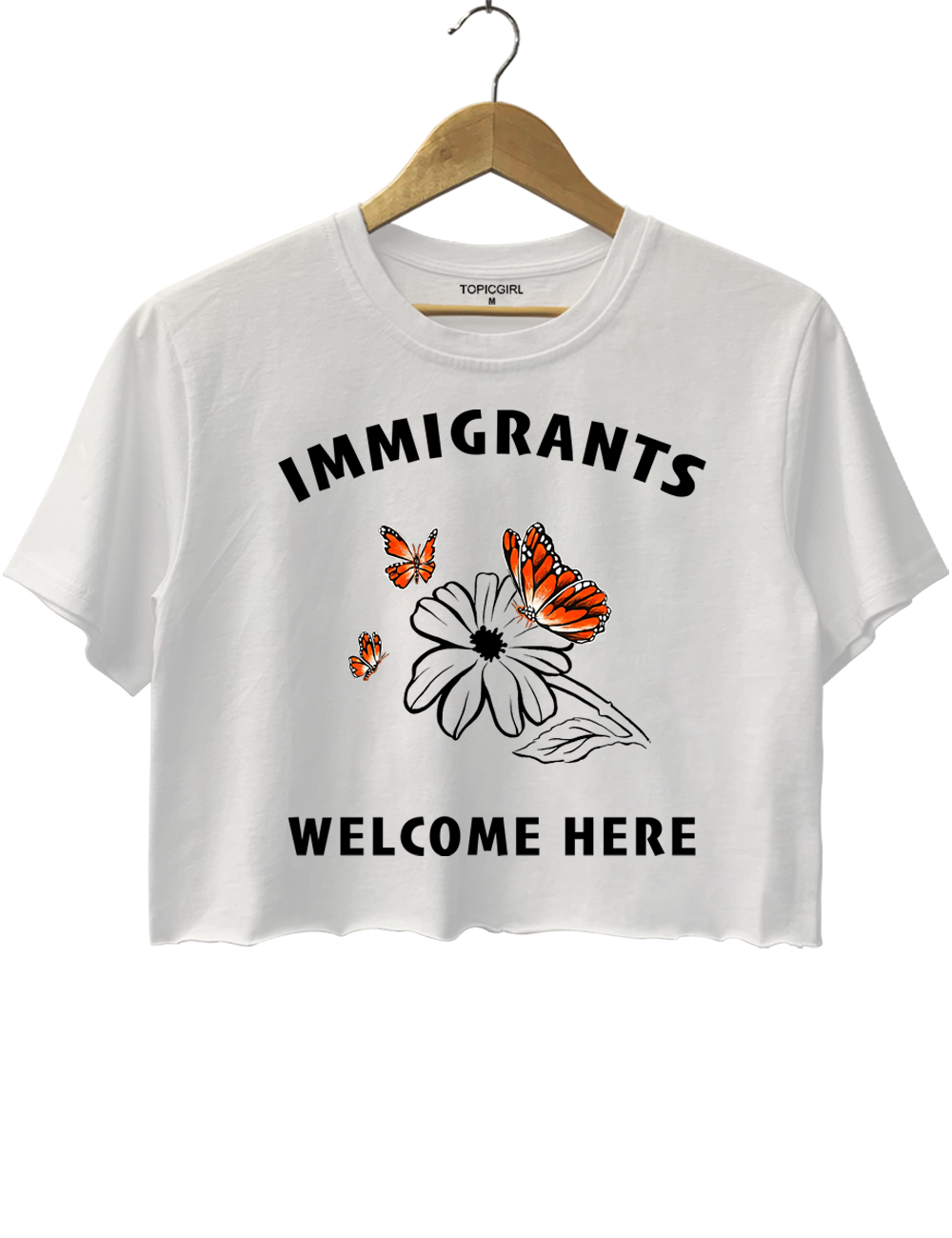 Immigrants Welcome Here Crop Top