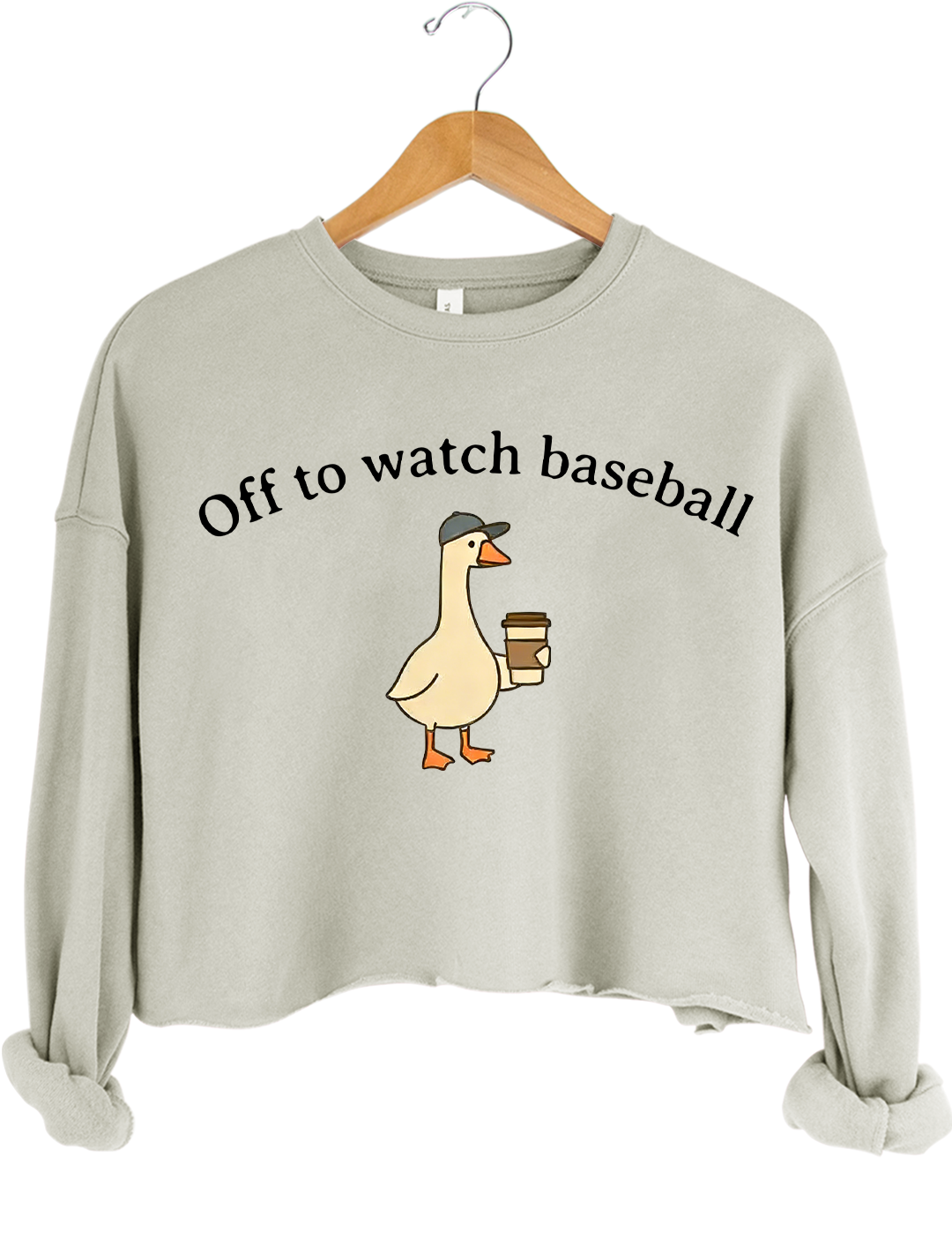 Off To Watch Baseball Crop Sweatshirt