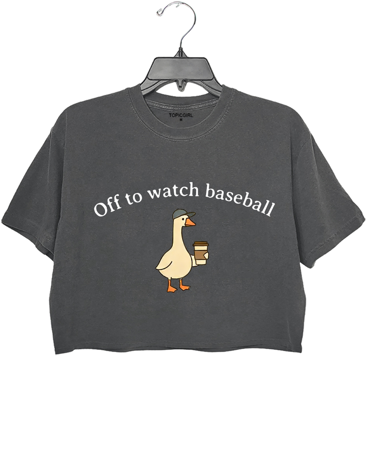 Off To Watch Baseball Crop Top