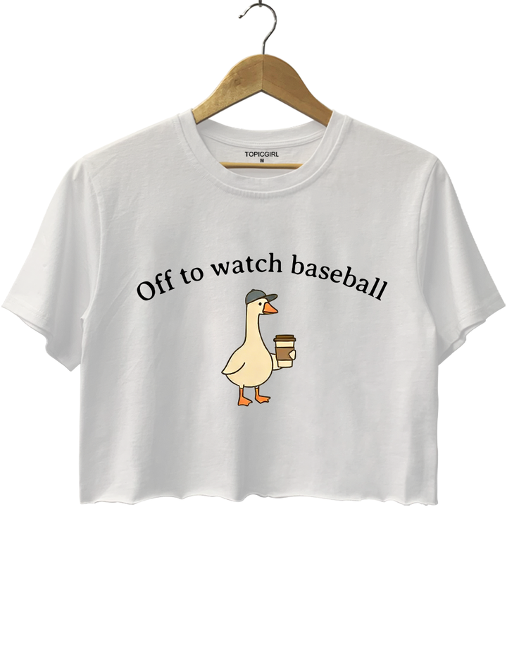 Off To Watch Baseball Crop Top