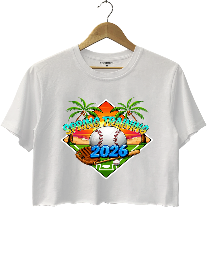Baseball Spring Training Crop Top