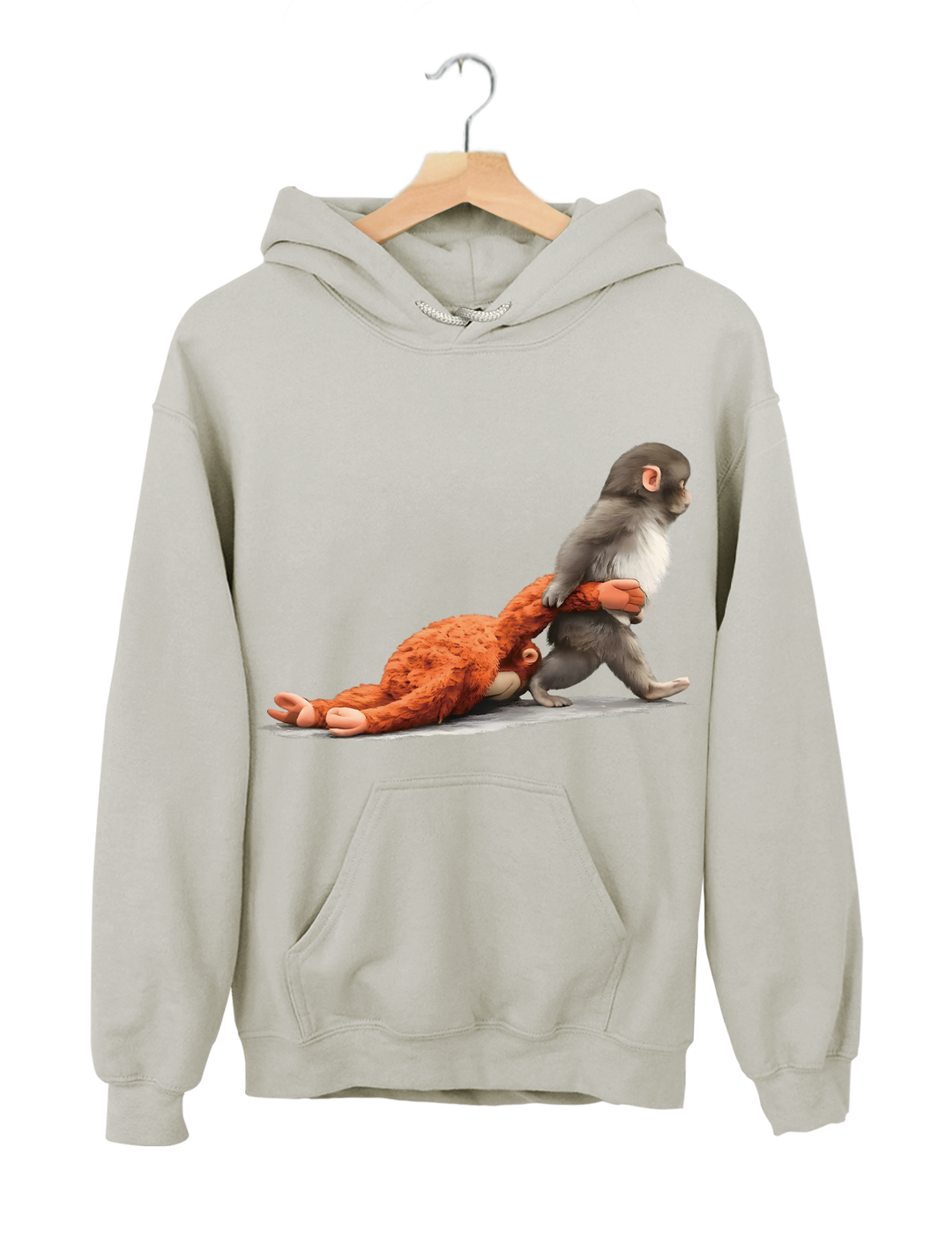 Baby Monkey Punch Holding Plush Toy Hoodie