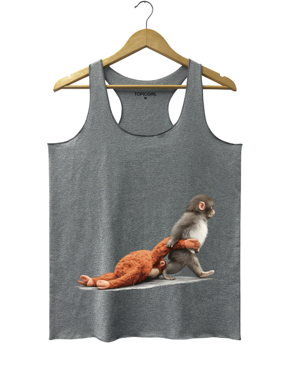 Baby Monkey Punch Holding Plush Toy Tank Top