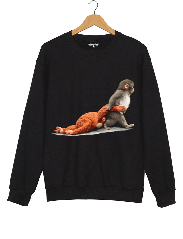 Baby Monkey Punch Holding Plush Toy Sweatshirt