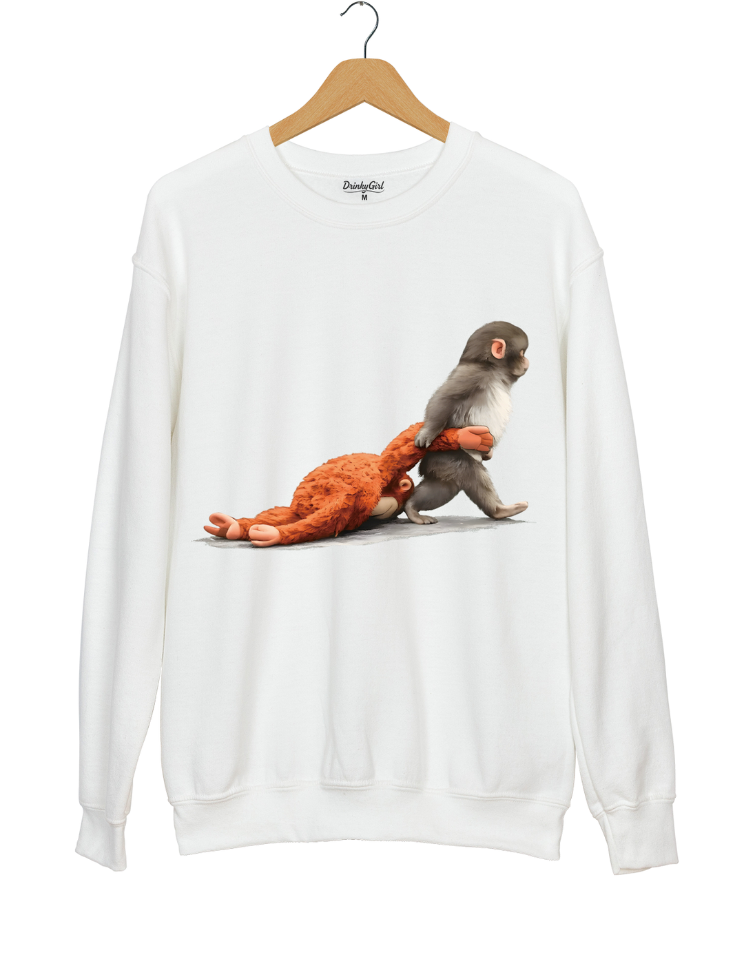Baby Monkey Punch Holding Plush Toy Sweatshirt
